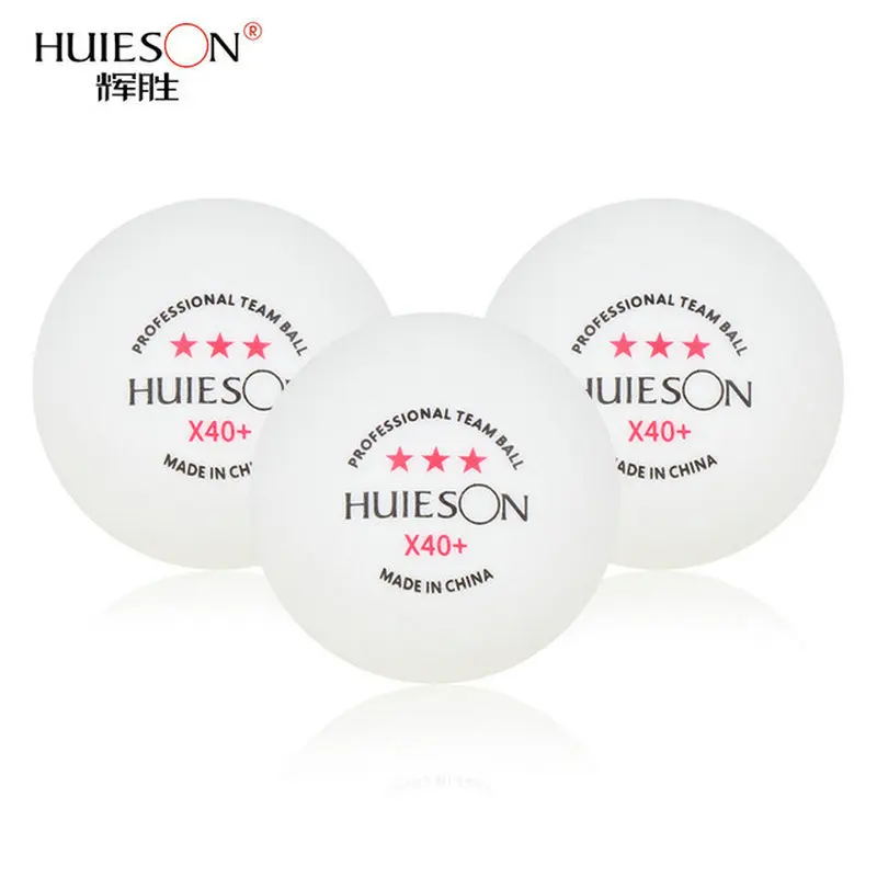 HuIESON Table Tennis Balls X40+3 Star ABS New Material Professional Team Ball 30/50/100 Pcs Ping Pong Balls 2.8g Training Balls