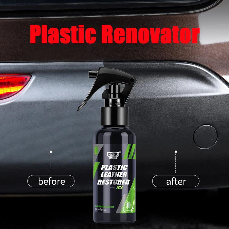 Renovador de Plasticos Para Automovil Panel de instrumentos de cera, agente restaurador de plástico S3 de 100ml, para Interior de coche, esmalte de