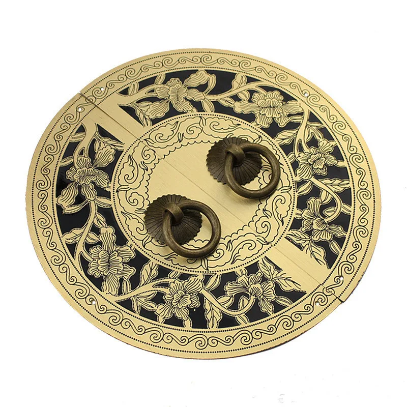 2pcs Vintage Chinese style Sliding door handle brass knob drawer pull for interior doors Cabinet Furniture Hardware