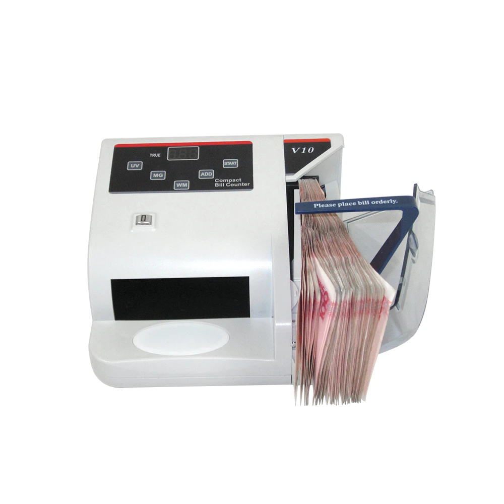 V10  Portable  Money Counting Machine Fake  Bankenotes Detection Cash Counter