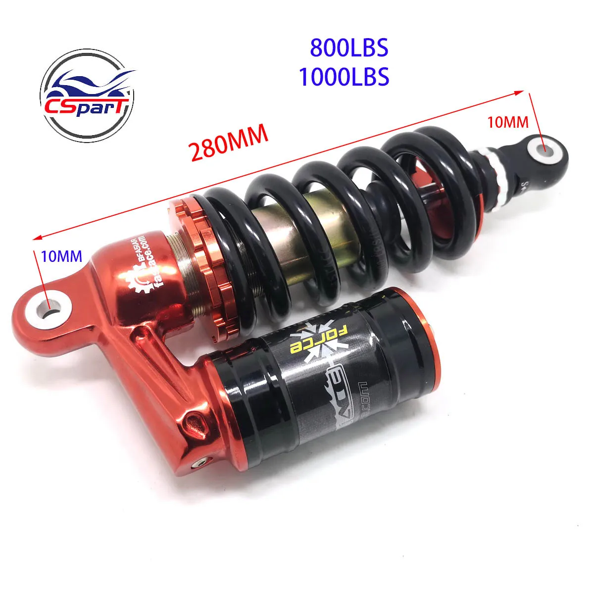 

Factace 11" 280MM Rear Shock BS66AR 800LBS 1000LBS SDG CRF 110CC 125CC 140CC 150CC 200CC 250CC Dirt PIT BIKE