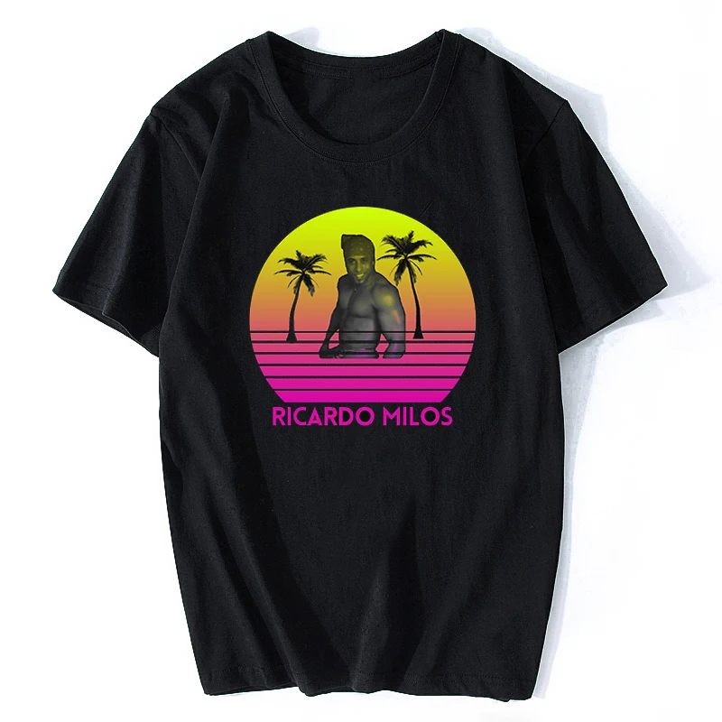 Vaporwave Retro Ricardo Milos AestheticT Shirt Men  Cotton Cool Vintage Hip Hop T-shirt Camisetas Hombre Harajuku Streetwear