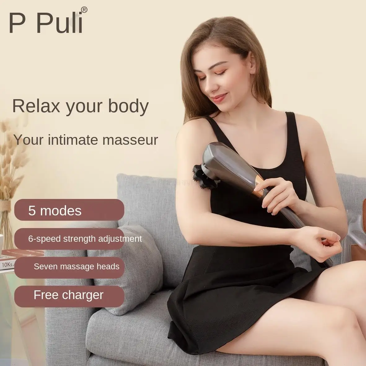 Massage massage stick electric cervical neck shoulder waist full-body massage hammer hit back waist leg