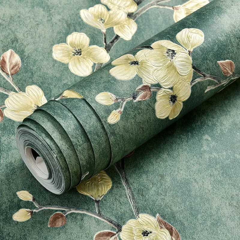 European Style Non Woven Peel and Stick Wallpaper 3D Pastoral Decorative Contact Paper Self Adhesive Wallpaper Luxury Embossed