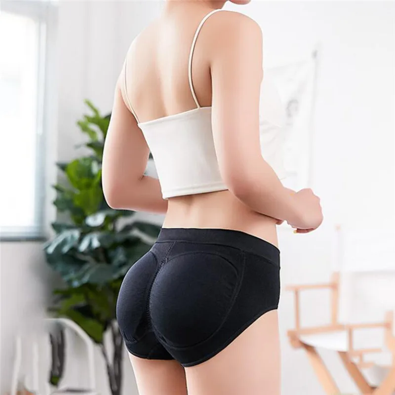 Lady Low Waist Sexy Padding Panties Bum Padded Butt lifter Enhancer Hip Push Up Panties Underwear Seamless Panties Buttocks