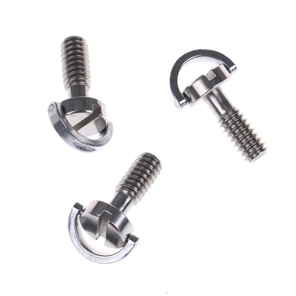 3 Pack 1/4 Quick Release Adapter Screw Pin Enhanced Long 21MM Flat Head D Shaft D Ring 1/4