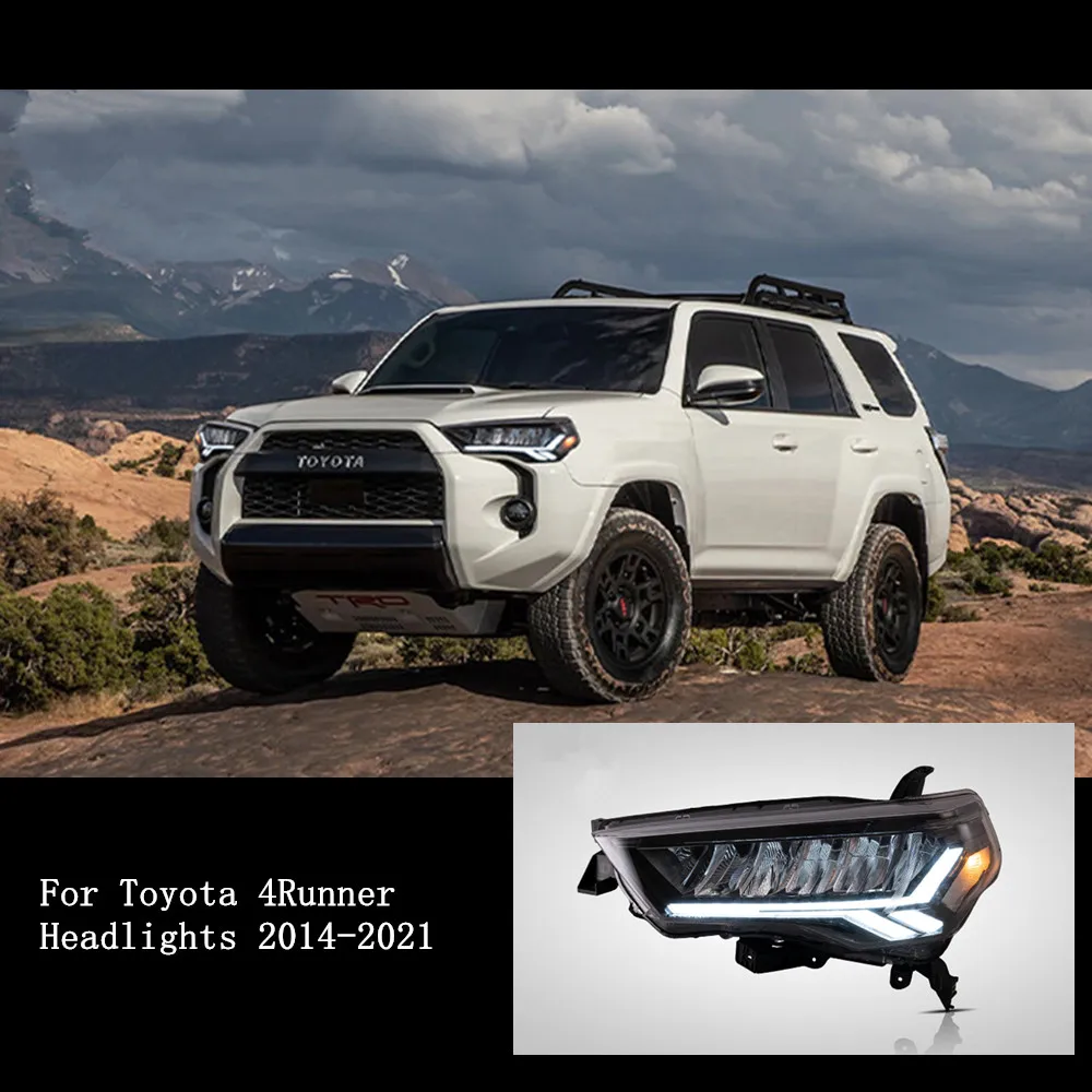 Car Accessories For 2014-2021 Toyota 4Runner Led Headlights With DRL Dynamic Turn Signal Full LEDS 4 Runner Front Lights