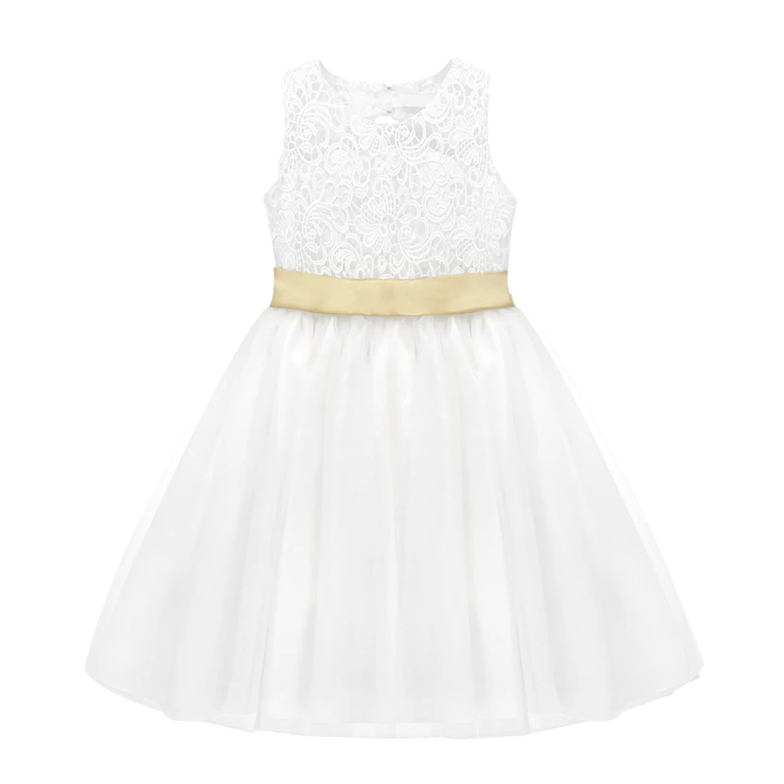 Kids White Lace Flower Girl Dress Summer Princess Clothing Teen Girls Pageant Evening Wedding Bridesmaid Birthday Party Dress