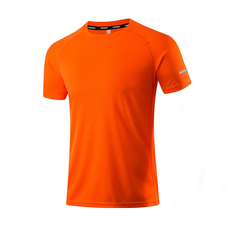 Solid Color Polyester T Shirts Men Clothing Gym Clothing Slim Fit Athletic Wear Camiseta Casual T-Shirt Running Ftness Tops Tees