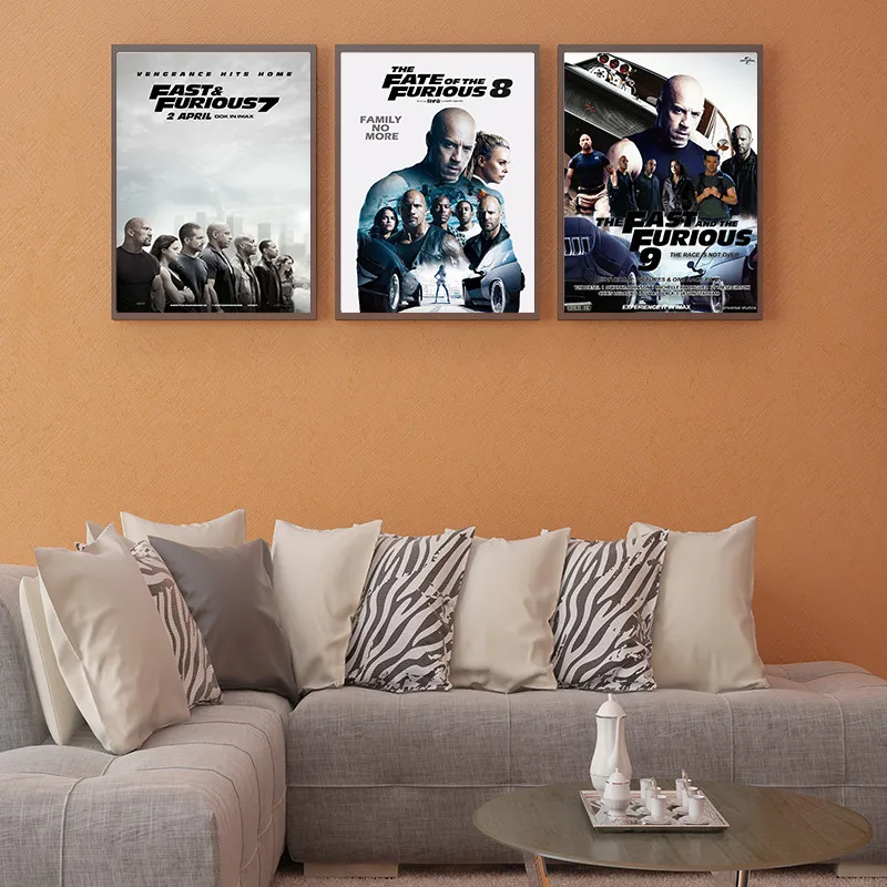 Classic Movie Fast & Furious Series Picture Living Art Home Wall Decor Quality White Coated Paper Poster