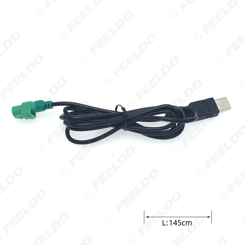 FEELDO Car Radio CD Player 145cm USB Audio Cable Adapter With Switch Button for Volkswagen USB Wire Cable #AM6221