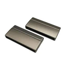 AaaZee 2 Sets 40mmx3mm Hole Flat Matte Black Magnetic Clasp for DIY Bracelet Jewelry Making Strong Magnet