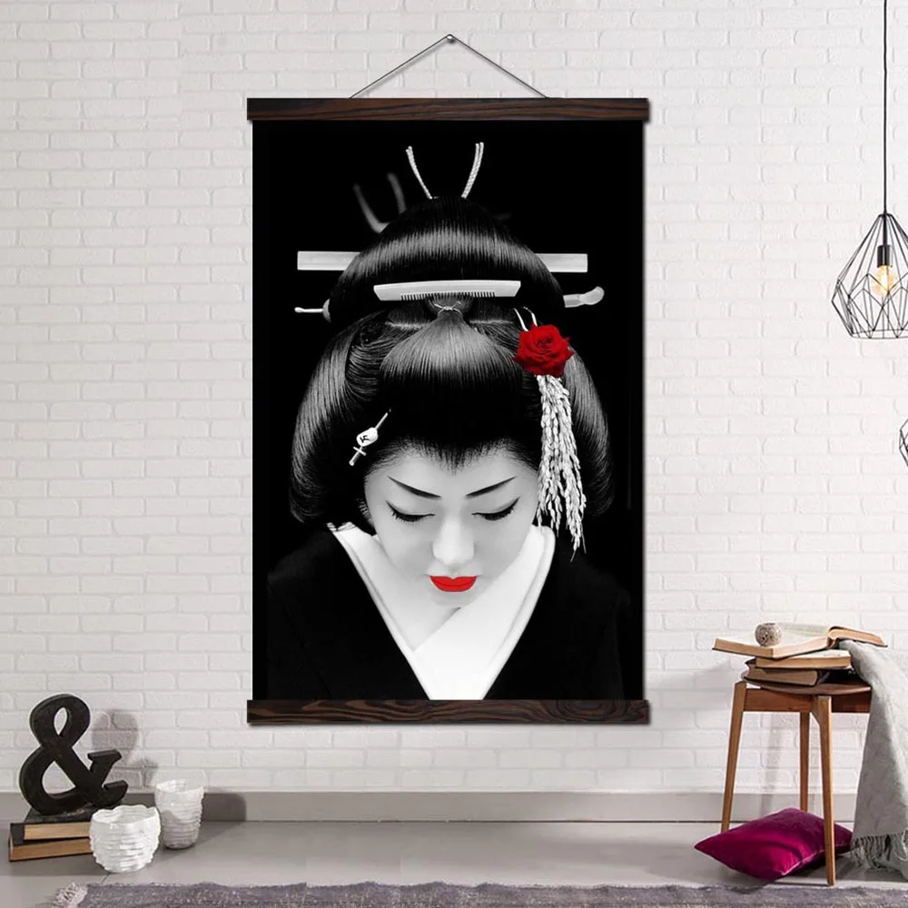 

Modern Wall Art Print Picture And Poster Hanging Scroll Canvas Painting Home Decoration Japan Kimono Woman