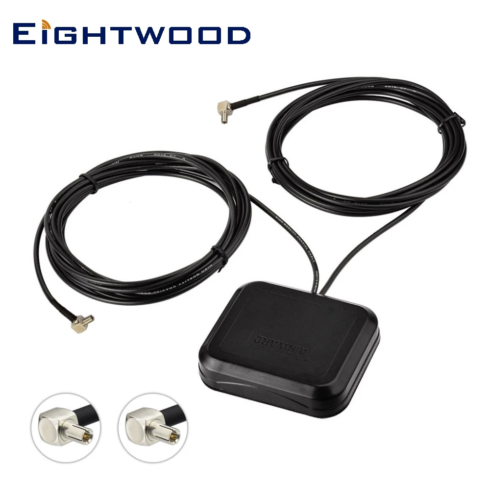 Eightwood 4G LTE Dual TS9 Male Panel Antenna Indoor for Mobile Hotspot Router USB Modem PCMCIA Card Express Card Signal Booster