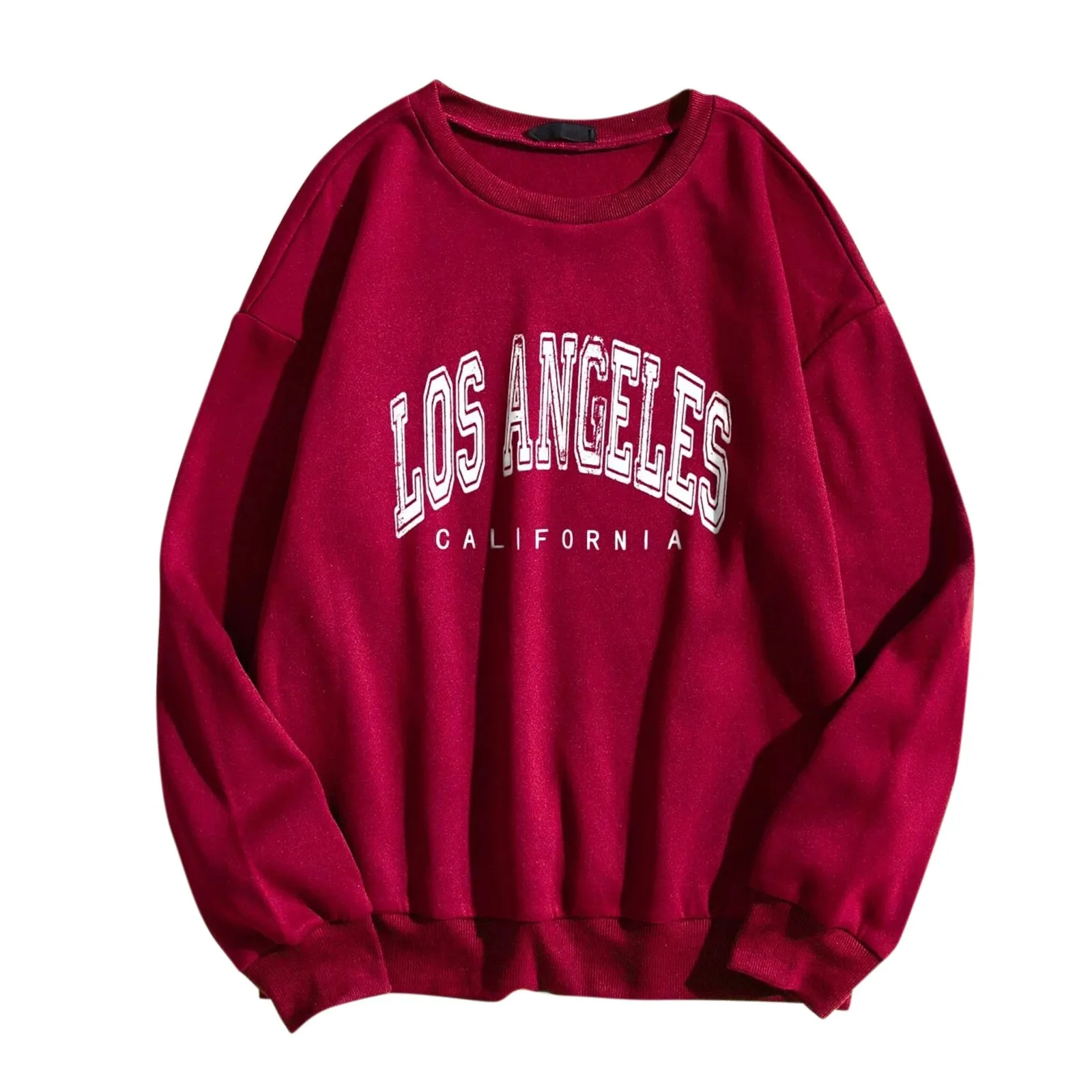 Los Angeles Print Hoodie Women Letter Print Sweatshirt Harajuku Brown Long Sleeve Top Korean Fashion Oversized Hoodies Pullover