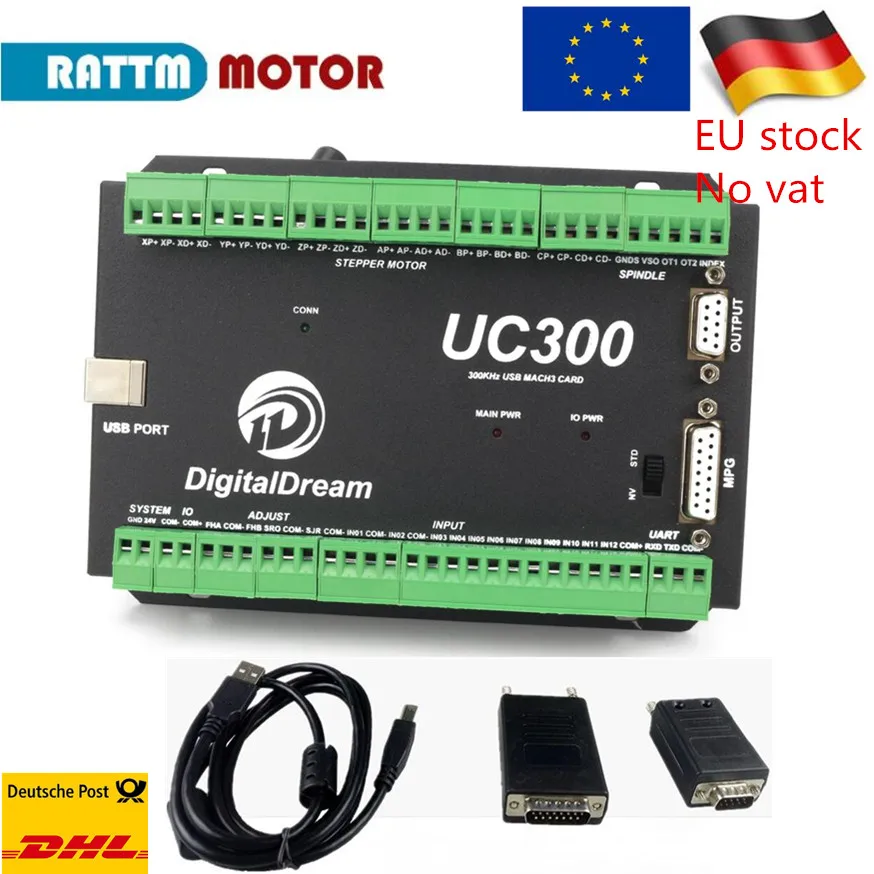 CNC Controller USB Mach3 UC300 3 4 5 6 Axis motion Control Card NVUM Upgrade for Router milling machine