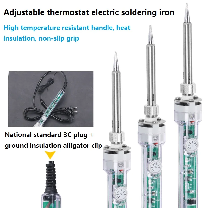 60W 907 Adjustable Electric Soldering Iron Station Thermostat Temperature Set T Solder Tip For LCD Screen Flex Cable Repair