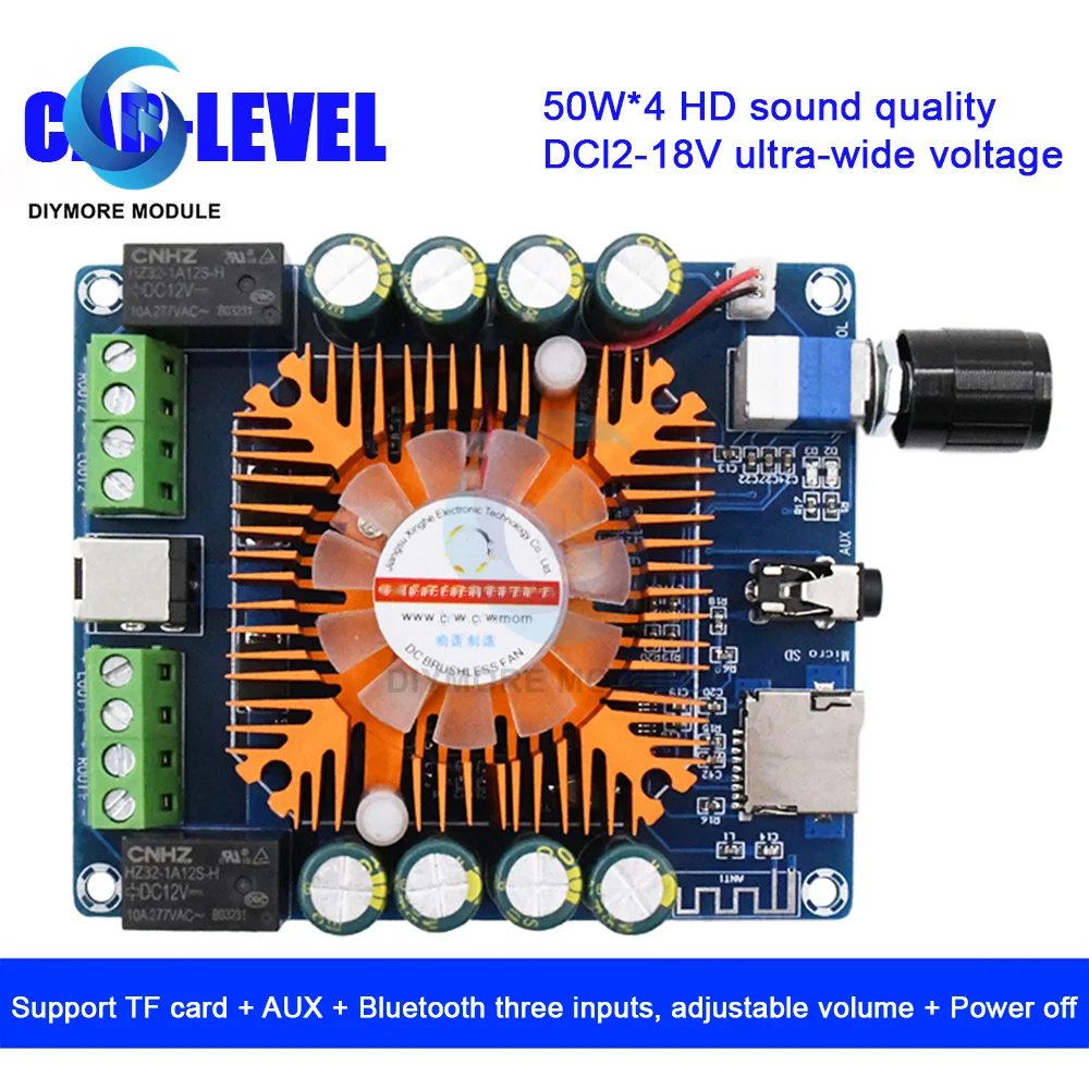 XH-A393 Car audio refitted Bluetooth digital power amplifier board with sufficient power TDA7388 imported 50W * 4