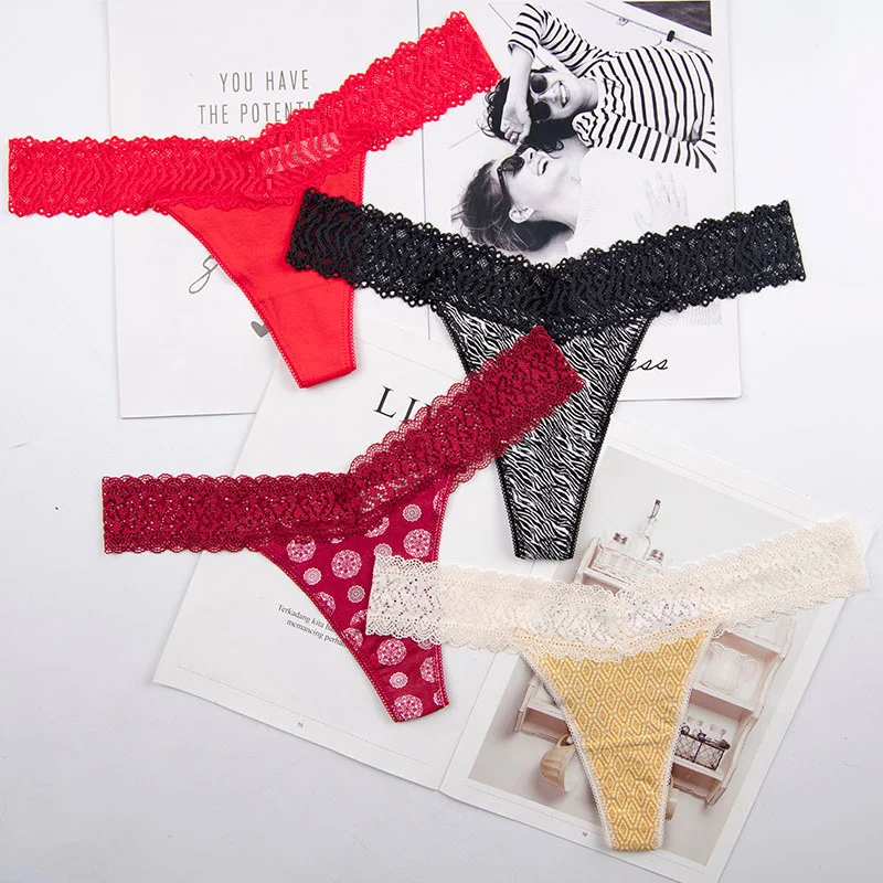 

XXXXL women g-string sexy lace underwear ladies panties lingerie bikini underwear pants thong intimatewear 5pcs/lot