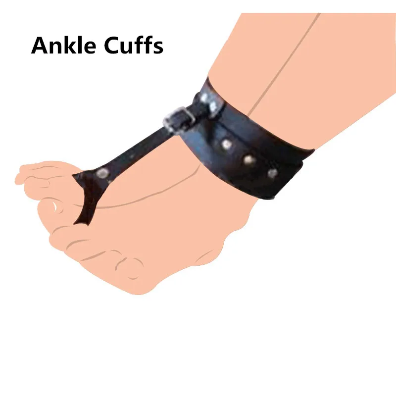 Slave Bdsm Bondage Leather Handcuffs Thumbs Ankle Toe Cuffs Sex Toys for Men Women Couples Punk Belt Costumes to Wrist Restraint