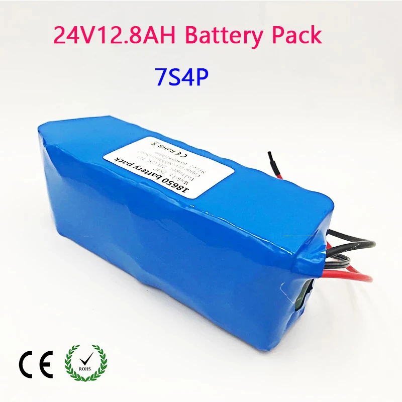 

24V Electric Bicycle Lithium Ion Battery 12.8Ah 29.4V 12800mAh 15A BMS 250W 350W 18650 Battery Pack Wheelchair Motor