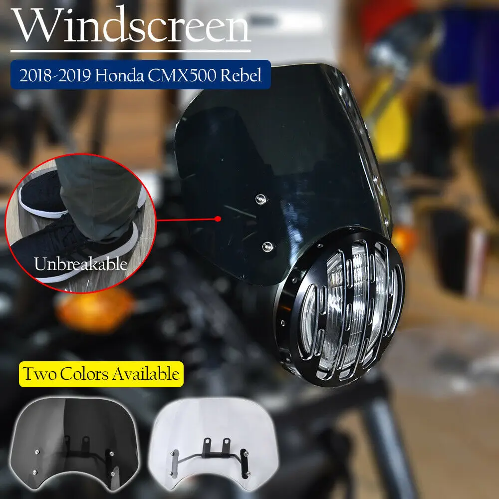 

For Honda Rebel 300 500 CMX300 CMX500 2017-2024 2020 Windshield Windscreen Fly Screen Deflector CMX 300 500 Motor Accessories