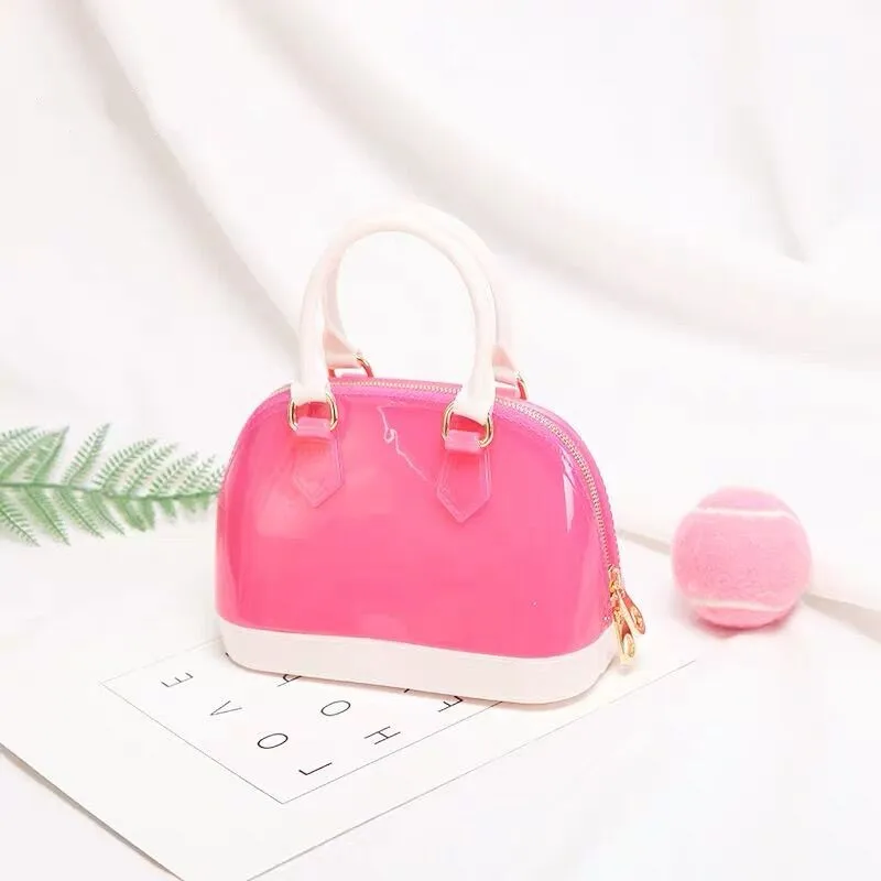 Just Tao! HOT SALE Woman\'s PVC handbags Girls Candy Colors Totes bag Child fashion shell purse Kid mini shoulder bags  JT071-2