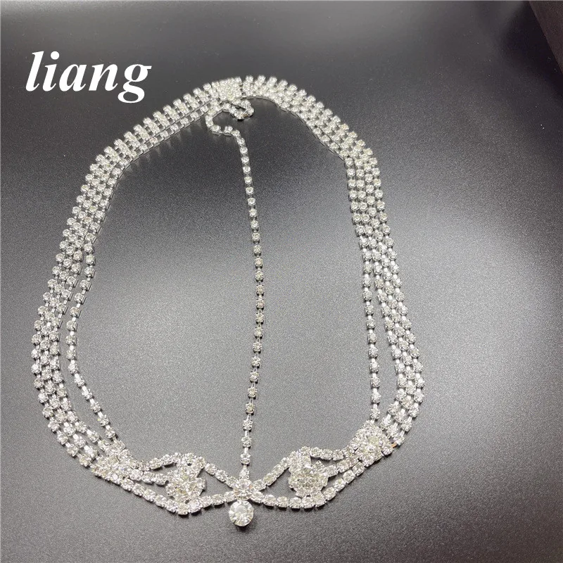 Hairclip Crystal Eyebrows Falling Headdress Bride Forehead Chain Multi-layer Tassel Hair Head Chain Wedding Accessories Tiara