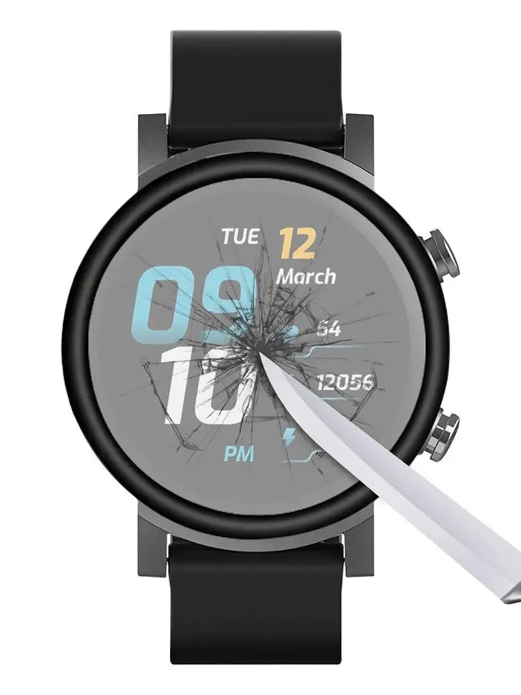 Smartwatch الغطاء الواقي قسط الزجاج المقسى ل Ticwatch E3 Smartwatch واقي للشاشة واقية من الانفجار فيلم الملحقات