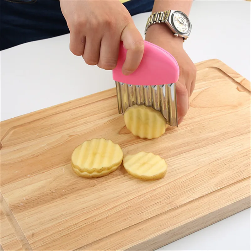 1PC Wave Onion Potato Slicer Cutter Wrinkled French Fries Salad Corrugated Cutting Chopped Potato Slices Knife Kitchen Gadgets