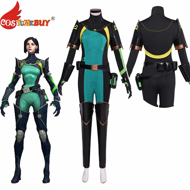 CostumeBuy Valorant Viper Cosplay Game Valorant Costume Women Sexy Bodysuit Leather Catsuit Halloween Costume Jumpsuit Customize