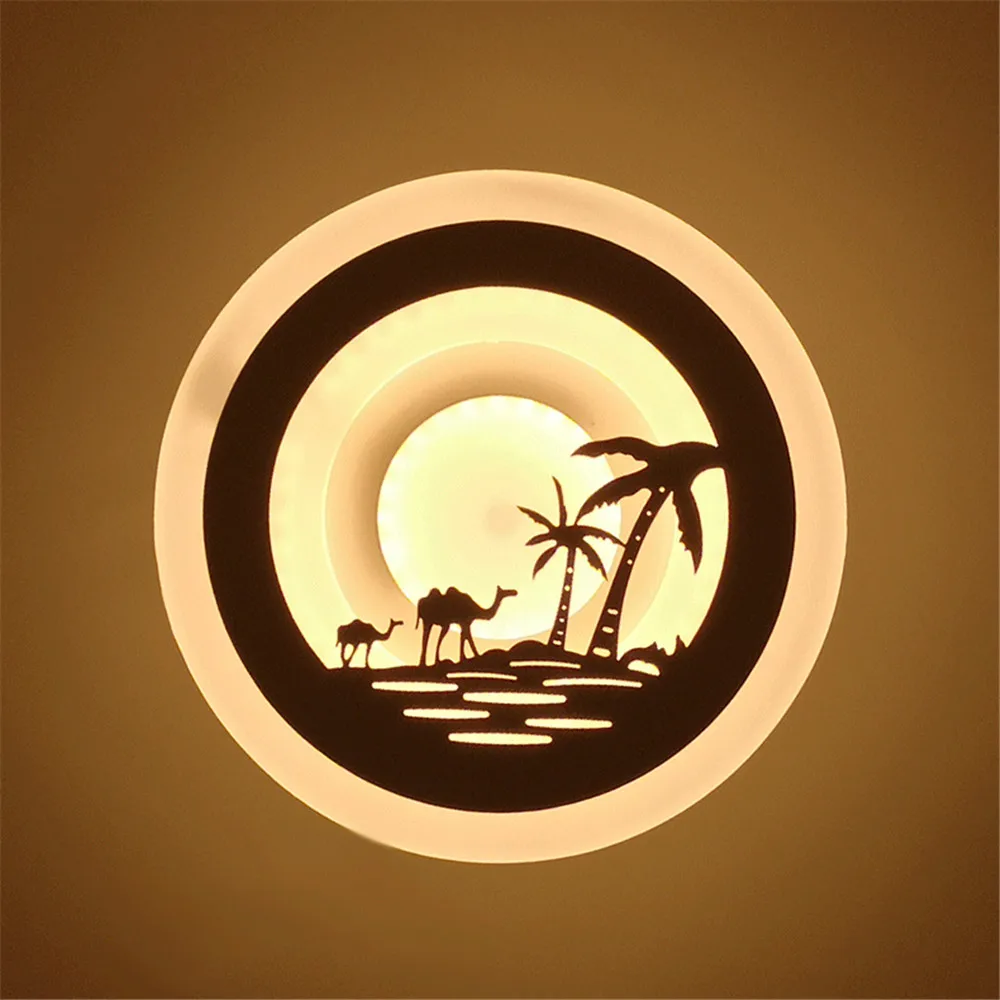 Indoor LED wall lamp decoration camel wall lamp home lighting living room bedroom lamp round / AC90-260V white light warm light