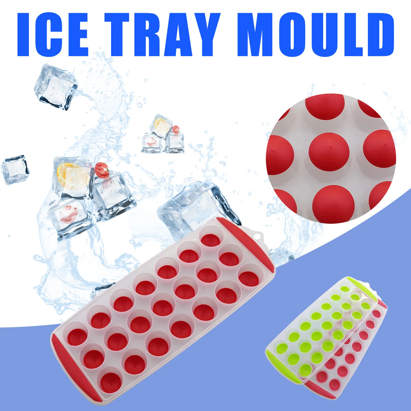 21 Ice Tray Rectangle Ice Box Food Fresh-Keeping Box Ice Making Mold Ice Cube Maker Ice Cube Mold Bar Kitchen Accessories