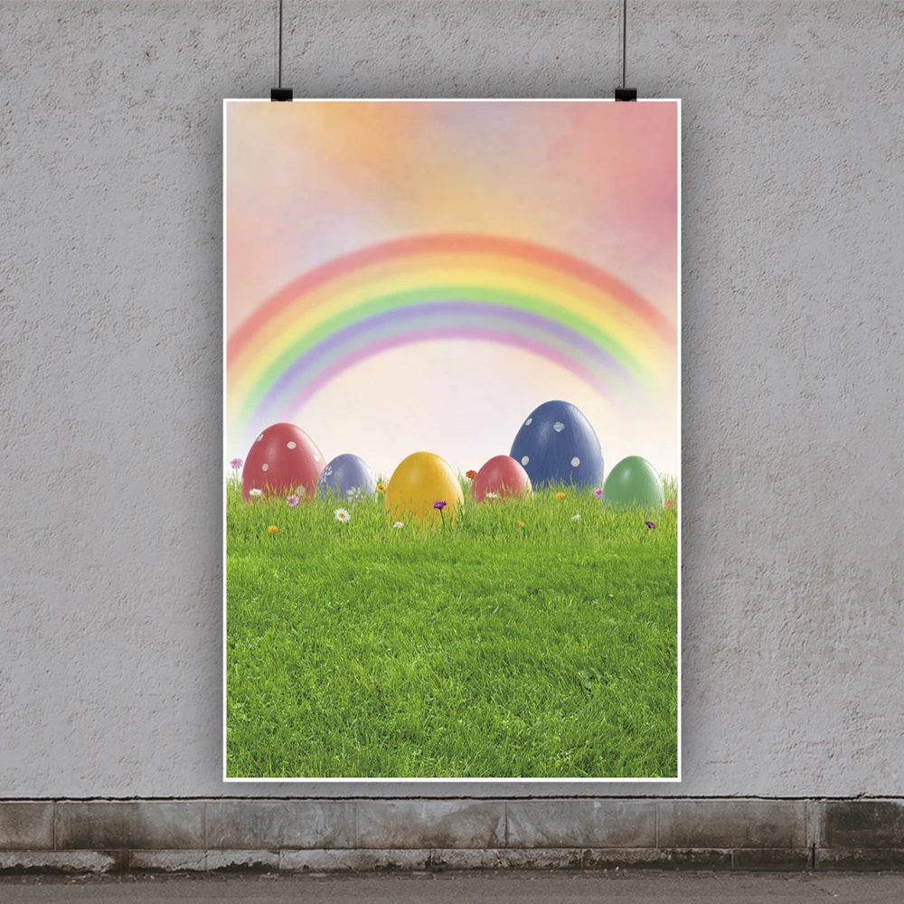 Yeele الربيع بيض عيد القيامة العشب الأخضر الزهور قوس قزح التصوير خلفية التصوير الديكور خلفيات للصور استوديو