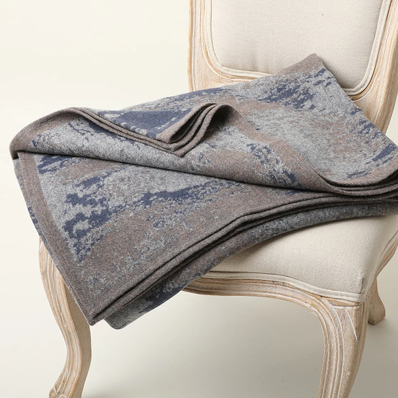 Luxe Noble Gooi Deken Designer Dikke Wol Jacquard Deken Fleece Voor Thuis Bed Wintr Kantoor Dutje Cover Dekens 135*186Cm