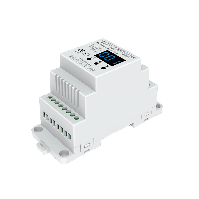 Imagem -03 - Skydance-decodificador Dmx com Display Numérico Conversor de Canais Rdm Dmx512 para 110v 0-10v Entrada dc 12v24v 4ch Dmx Rastreamento Din Rail Novo