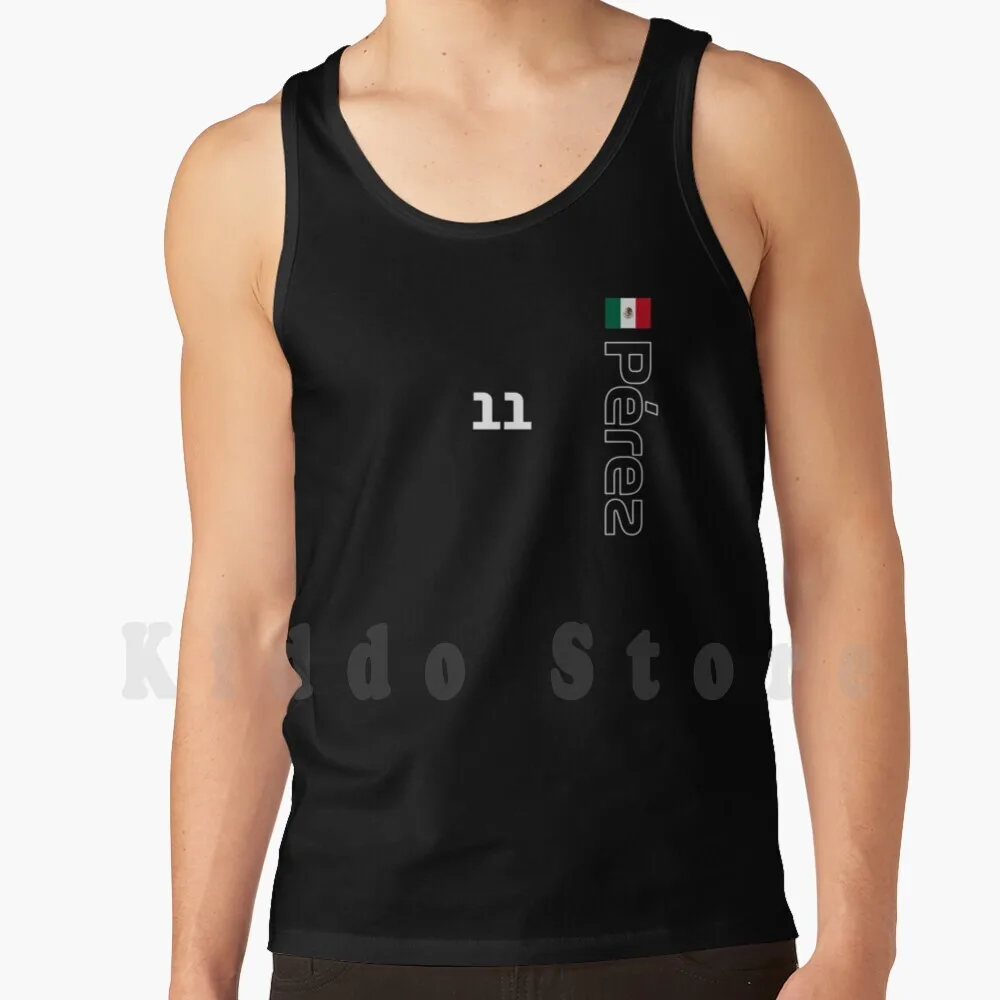 Perez 11 Tank Tops Vest 100% Cotton Motorsport Racing Car Formula Auto Sergio Perez Racing Point