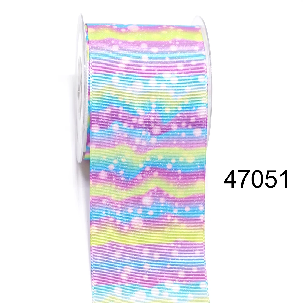 DIY Cartoon Stripes And Grids Printed Grosgrain Ribbon For Craft Supplies Sewing Accessories 5 Yards. 47046