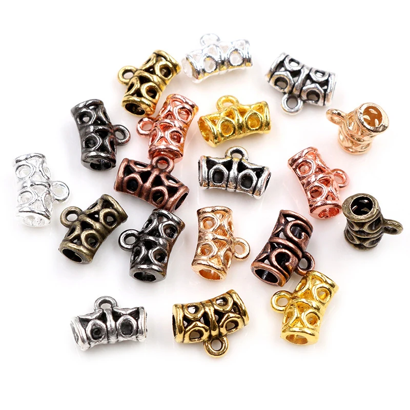 

20pcs 12x9mm Beads Bails Pendants Jewelry Making DIY Necklace Silver Plated Gold Black Bails Pendants Charm Jewelry Supplies