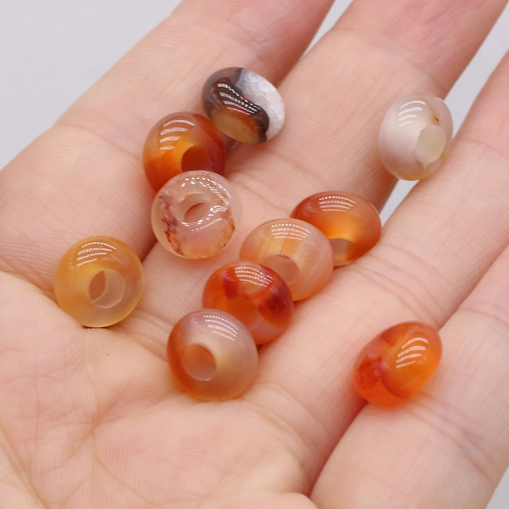 Großhandel 100 Stück Natursteinperlen, großes Loch, Abacus-Form, Agts-Steinperlen für die Herstellung von Schmuck, Halsketten, Loch 4 mm, Größe 5 x 10 mm – Detail 39
