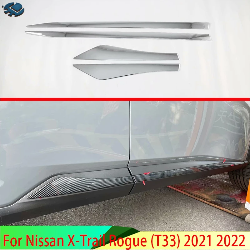 

For Nissan X-Trail Rogue (T33) 2021 2022 Car Accessories ABS Chrome Side Door Body Molding Moulding Trim