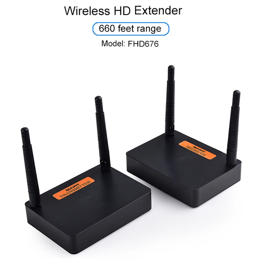 

Measy FHD676 5.8GHz/2.4GHz Wireless HD Extender Sender Transmitter 1080p@60Hz 200m Full HD Audio Video Transmission Receiver