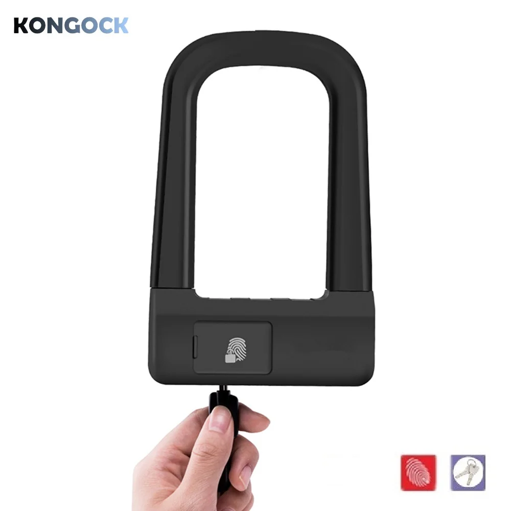 

Anti theft Biometric Fingerprint electric U-type lock, intelligent lock rechargeable for House Door, Fence,bike,motorcycle