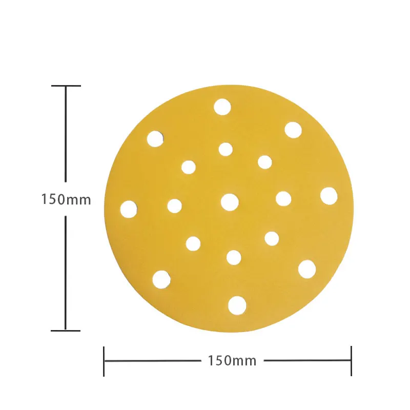 100pcs 150mm Sandpaper Round Shape Sanding Discs Hook Loop Sanding Paper Buffing Sheet Sandpaper 17 Hole Sander Polishing Pad