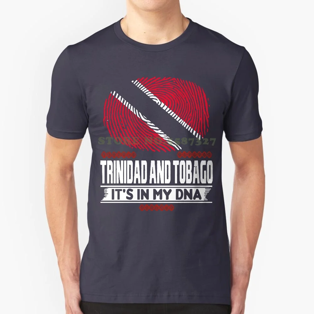 

Trinidad And Tobago It's In My Dna Trinidadian Flag Black Navy T Shirt Men Women Novelty O-Neck Tops