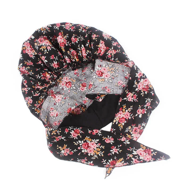 Women's Muslim Hijab Cancer Chemo Caps Flower Print Turban Cap Hair Loss Headscarf Elastic Cotton muslim Hijab Scarf Headwear