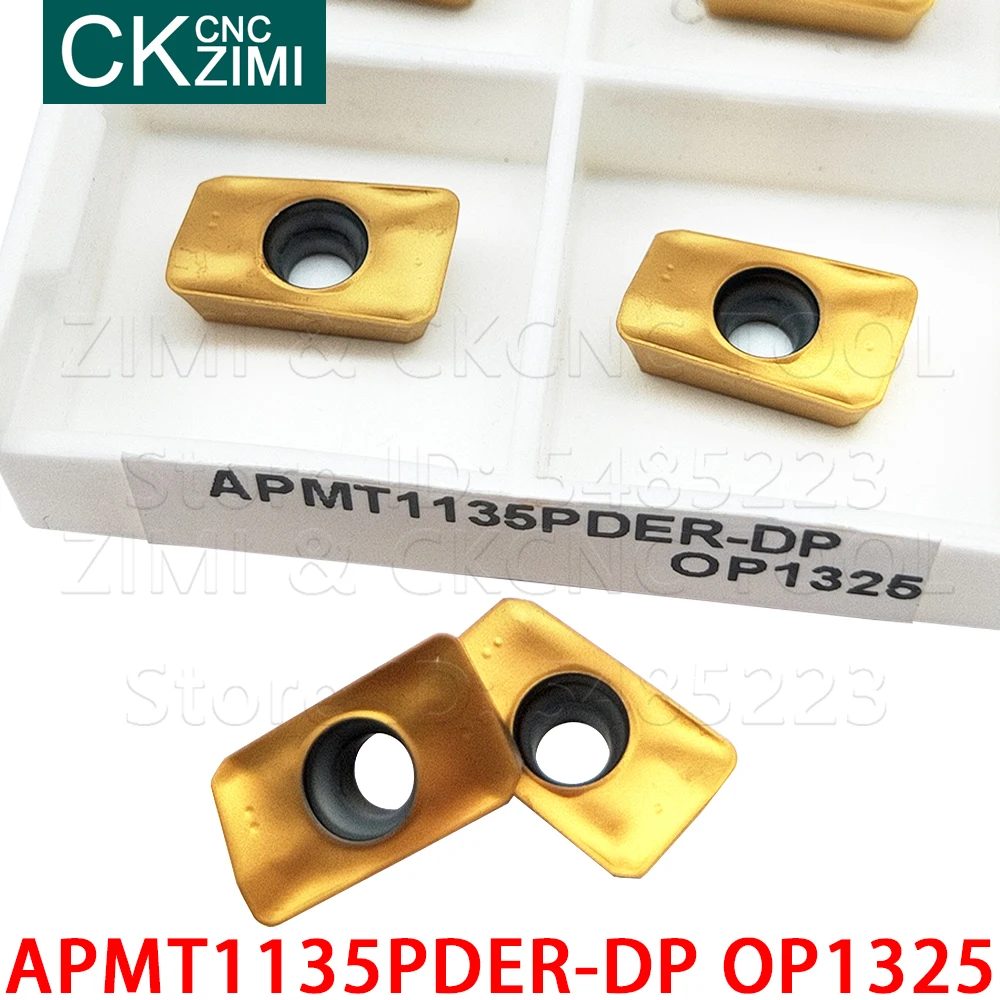 10 sztuk APMT1135PDER-DP OP1325 APMT 1135 PDER DP węglika wkładki płytki frezarskie narzędzia tokarka metalu CNC indeksowane narzędzia do stali