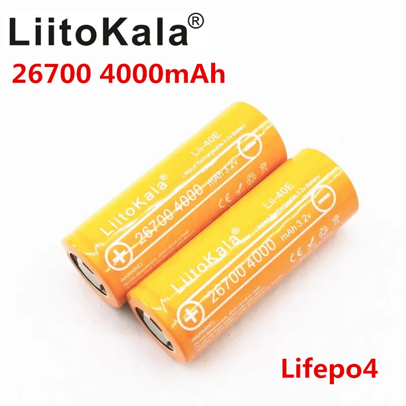 LiitoKala Lii-40E3.2V 26700 4000mAh Lifepo4  Rechargeable Battery for light solar warning light microphones Instead of 26650