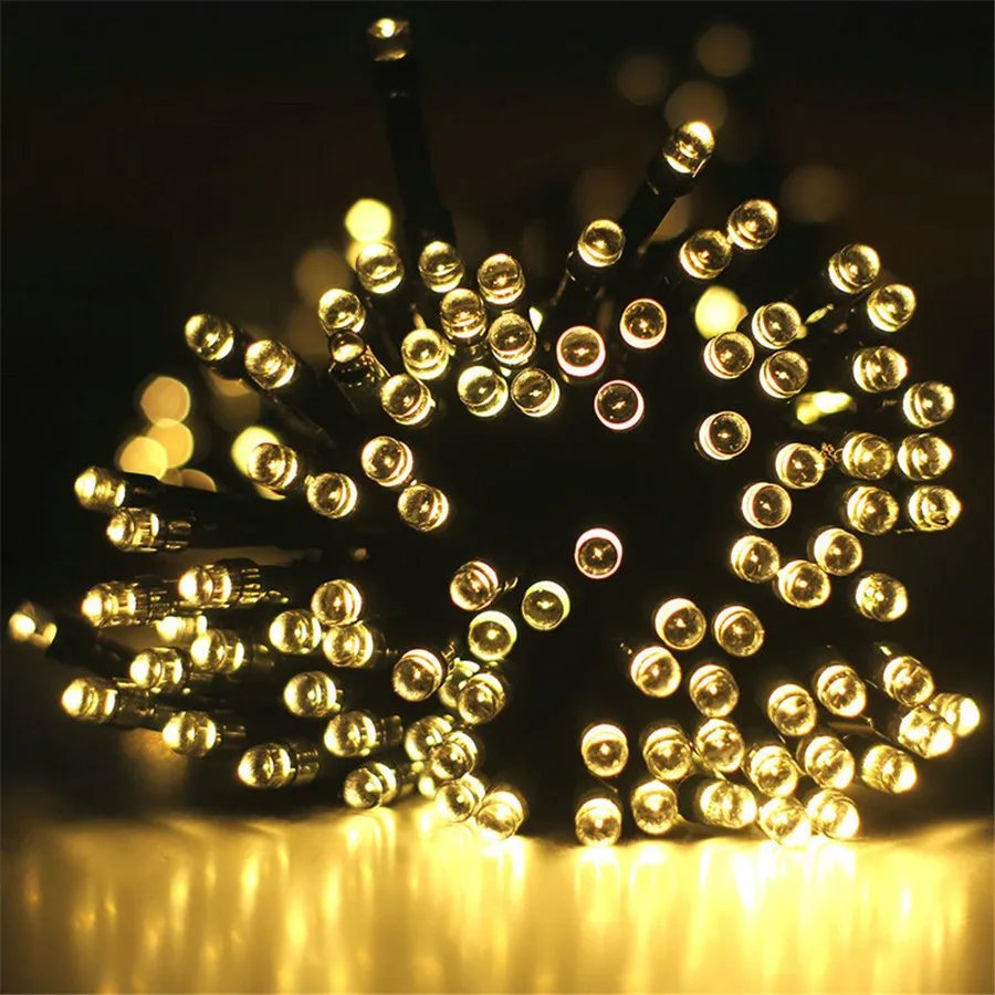 Green Cable Christmas String Light Outdoor 10M 20M 50M 100M Christmas Fairy Light LED Garland for Wedding Party Tree Decor