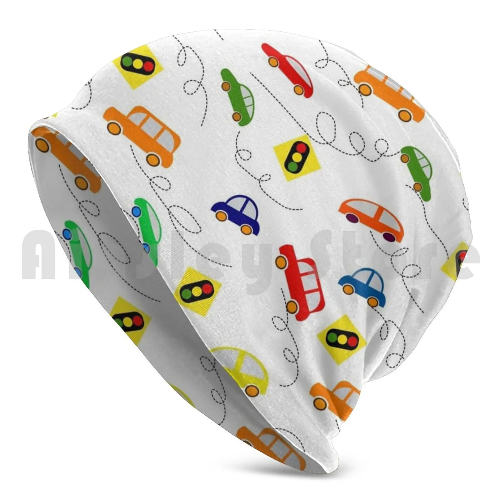 Cars And Traffic Lights. Kids Toys. Beanies Pullover Cap Comfortable Cars Childrens Toys Transport Multicolored For